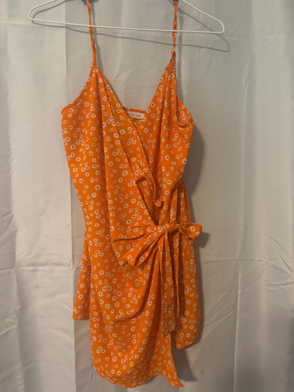 Orange Floral Wrap Mini romper